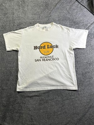 Vintage Hard Luck Cafe Shirt Mens Large Made USA Alcatraz San Francisco 90s