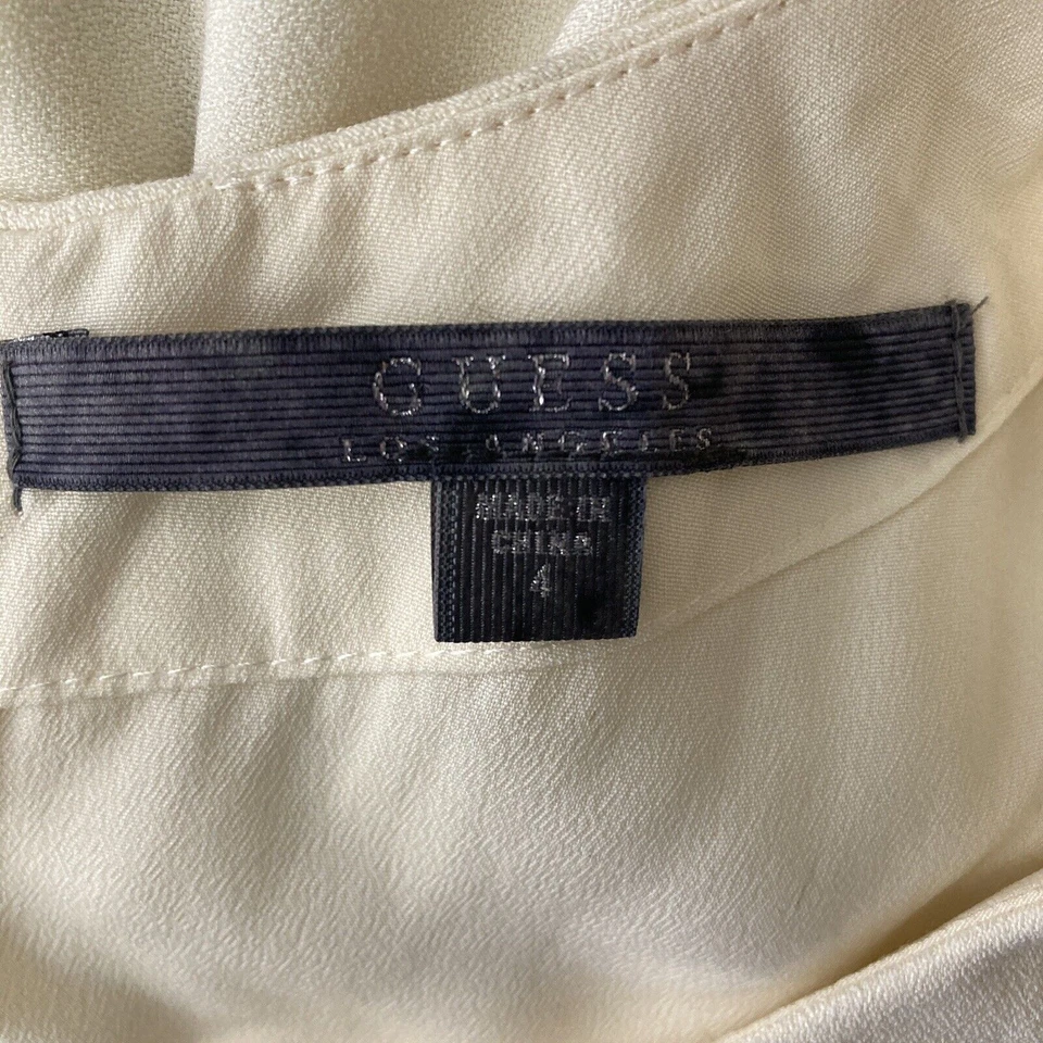 Vestido Guess para mujer talla 4 fruncido blanco roto Foto 3 de 4