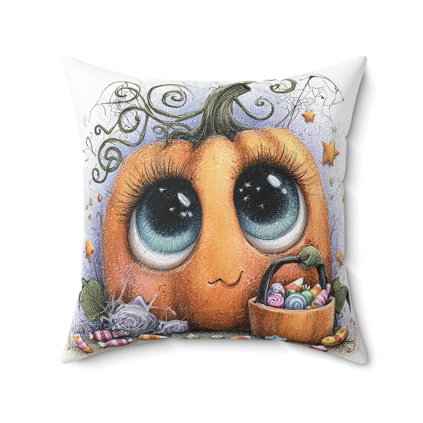 Halloween Pumpkin Throw Pillow and Cover Spooky Home Decor Accent Cushion