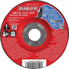 Diablo DBD040125701F 4" Type 27 Metal Cut-Off Disc