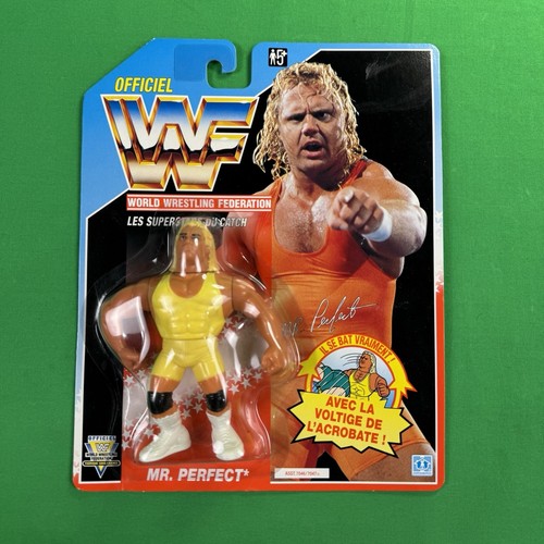 1991 MR PERFECT HIGH GRADE SEALED WWF FIGURE Curt Henning vtg WWE BLUE French s3 - Picture 2 of 7