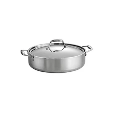 Signature Tri-Ply Clad Stainless Steel 6-Quart Braiser Pan with Lid, Inductio...