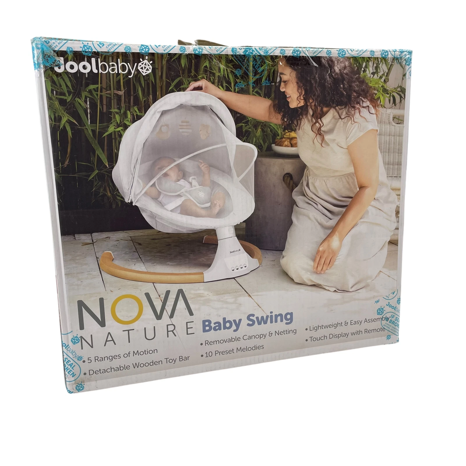 Jool Baby Nova Nature Baby Swing Motorize - Natural Wood Toys Gray #OB0598
