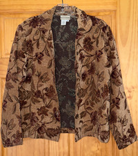 Vtg Coldwater Creek Size M Floral Tapestry Button Up Jacket Fall Boho Layering