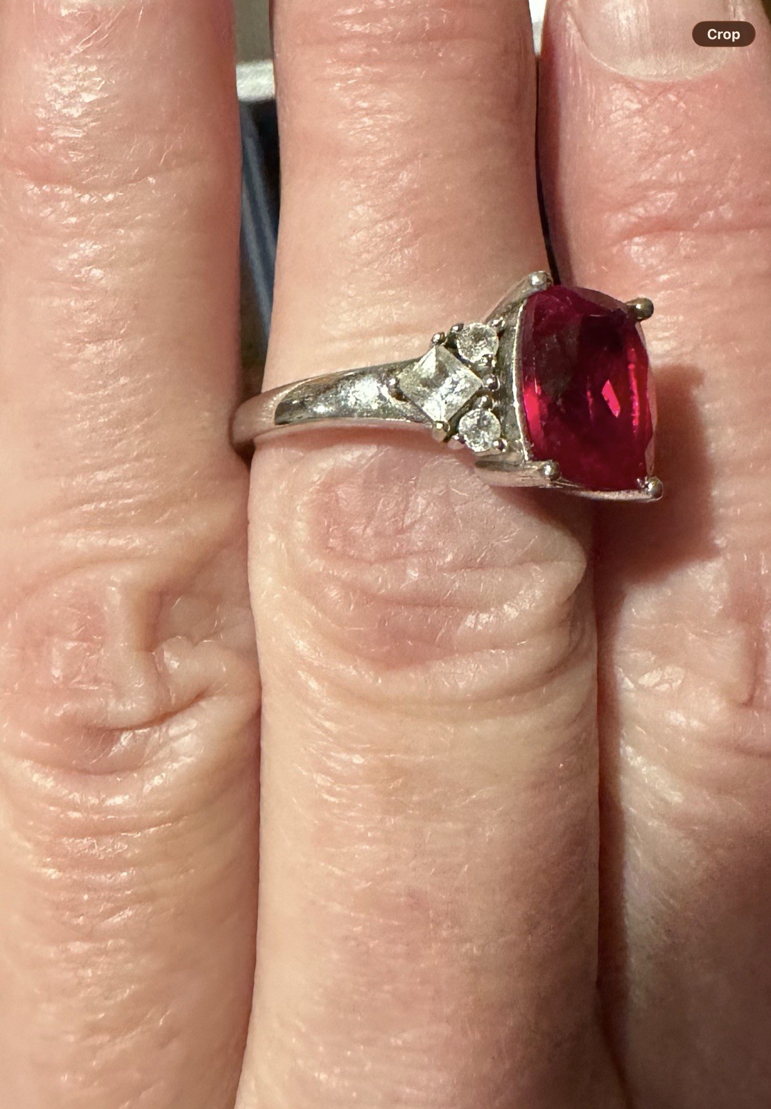 Bradford Exchange Simulated Ruby Ring Sterling Si… - image 3