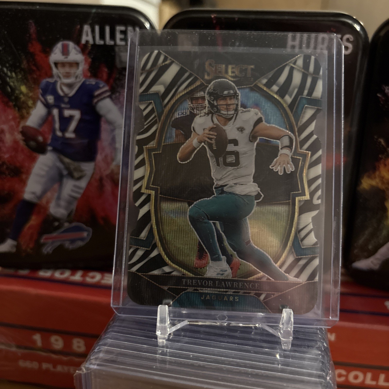 2022 Panini Select - Concourse Trevor Lawrence #41 Zebra Prizm Die-Cut
