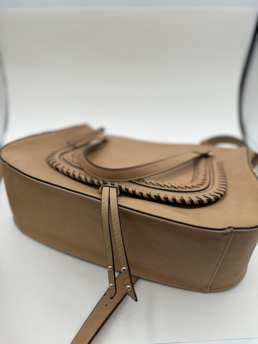 SOLE SOCIETY Tan Brown Dayla Satchel Purse Braided Shoulder Bag Crossbody  Read