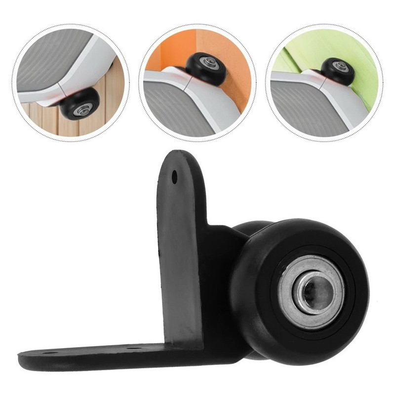 2-Pack Black L-Shaped Bracket-Mount Dual Wheel Industrial Casters