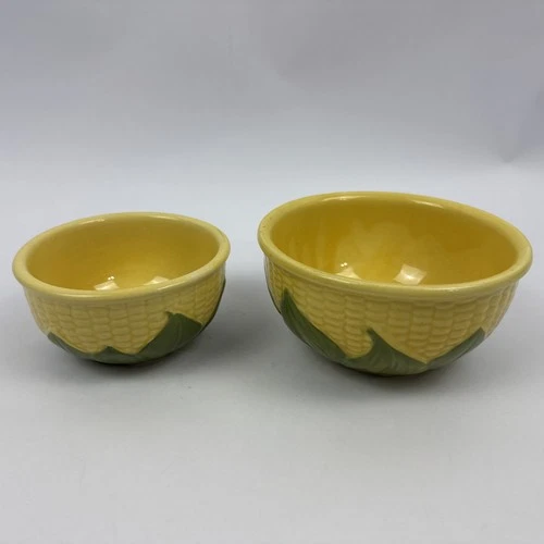 Vintage Shawnee Pottery Corn King Corn Cob # 5 And #6  Bowls Set 2