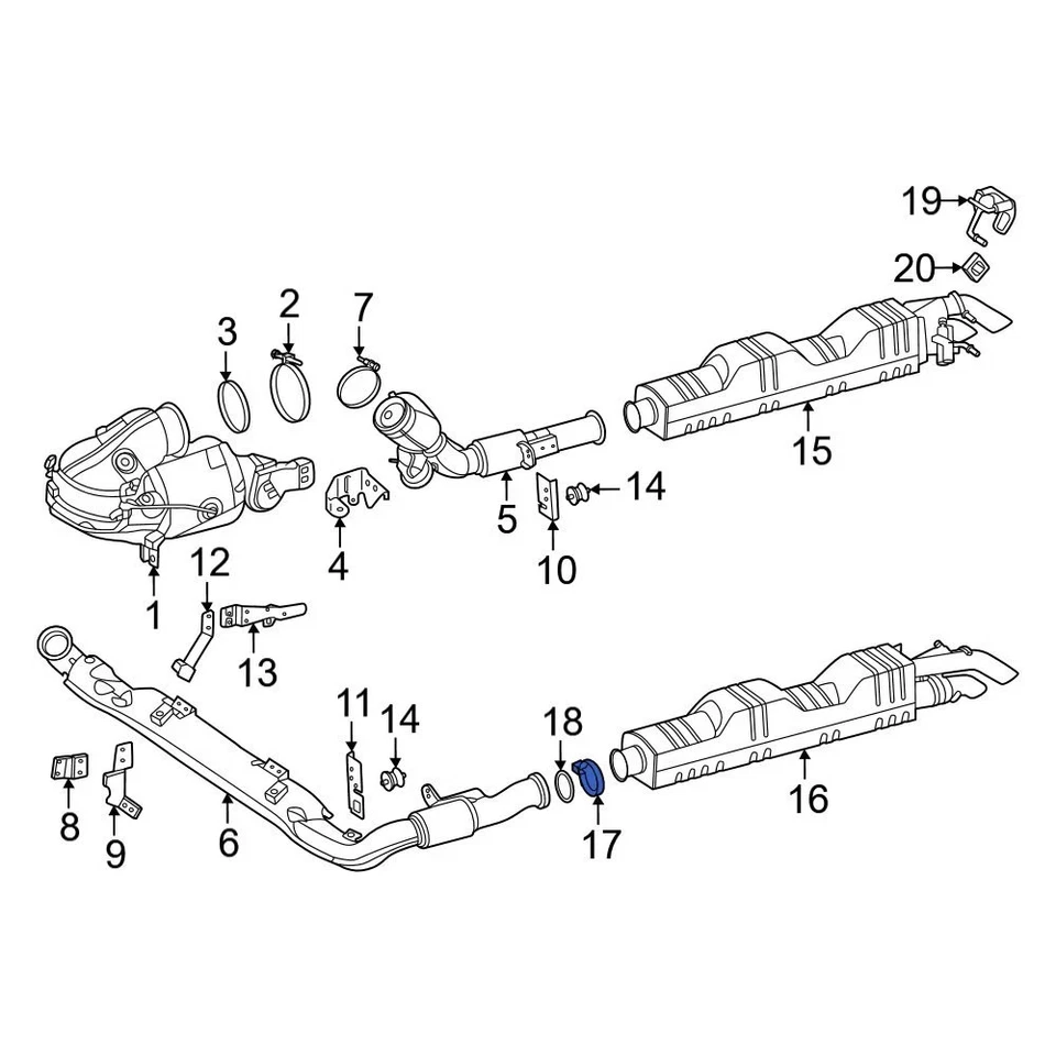 For Mercedes-Benz Sprinter 2500 2010-2021 Mercedes-Benz 2034900641 Exhaust Clamp Foto 3 de 4