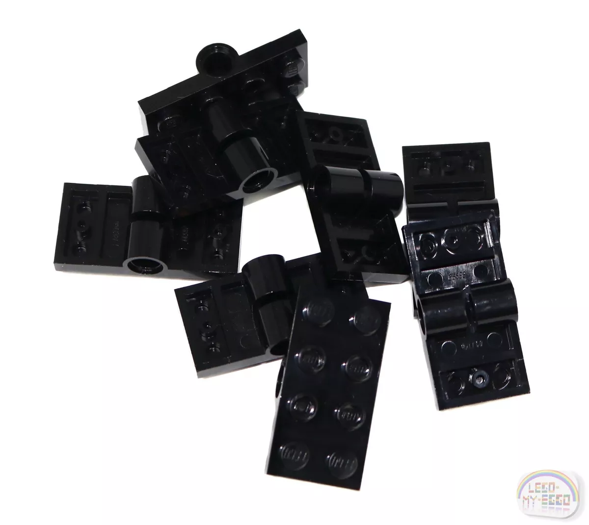 LEGO Technic 8 Pcs 2x4 Plate w Pin Holes Black New EV3 26599