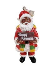 First Fruits Kwanzaa Black Santa Holiday Ornament ~ Happy Kwanzaa (Blanta)