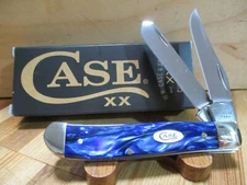 NIB Case XX SparXX Blue Pearl Mini Trapper 10207 Pocket Knife - 23432