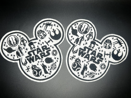 Disney x Star Wars Orecchie di Topolino / Star Wars Silhouette Ferro su Toppa Ricamata - Foto 2 di 7