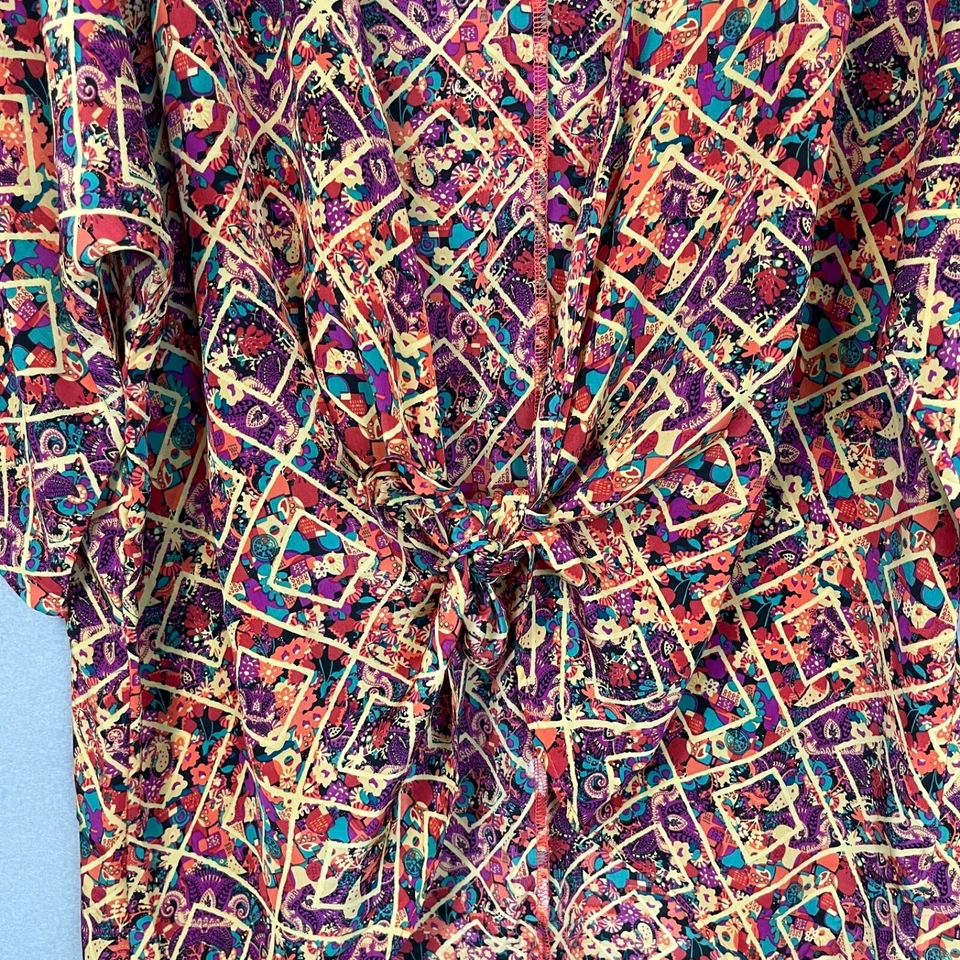 Lularoe Mujer Lindsay Fluido Frente Abierto Corto Kimono Hippie Hada Capricho Boho Foto 3 de 4