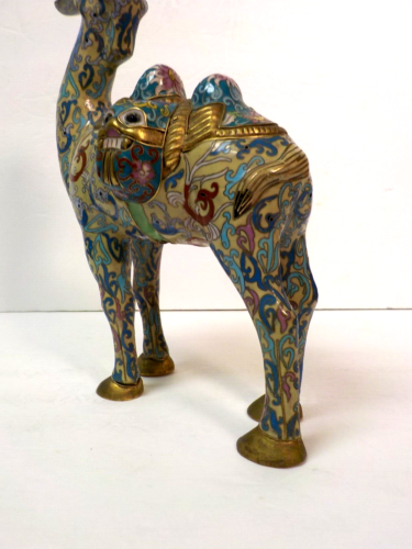 19th C. Chinese Cloisonne 10" Camel Figure / Sculpture - Picture 11 of 14
