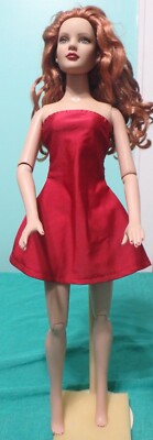 Short Red Sheath Dress with Flared Skirt for  22'' fashion & BJD dolls AMR21