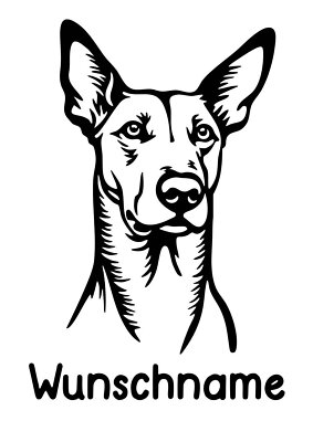 Autoaufkleber / Sticker / Wunschname personalisiert - HUnd Podenco Iberico 62