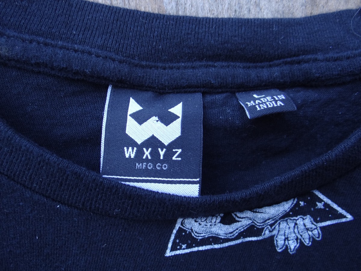 WXYZ Mens medium Skull T-Shirt Tee Shirt Black Short Sleeve