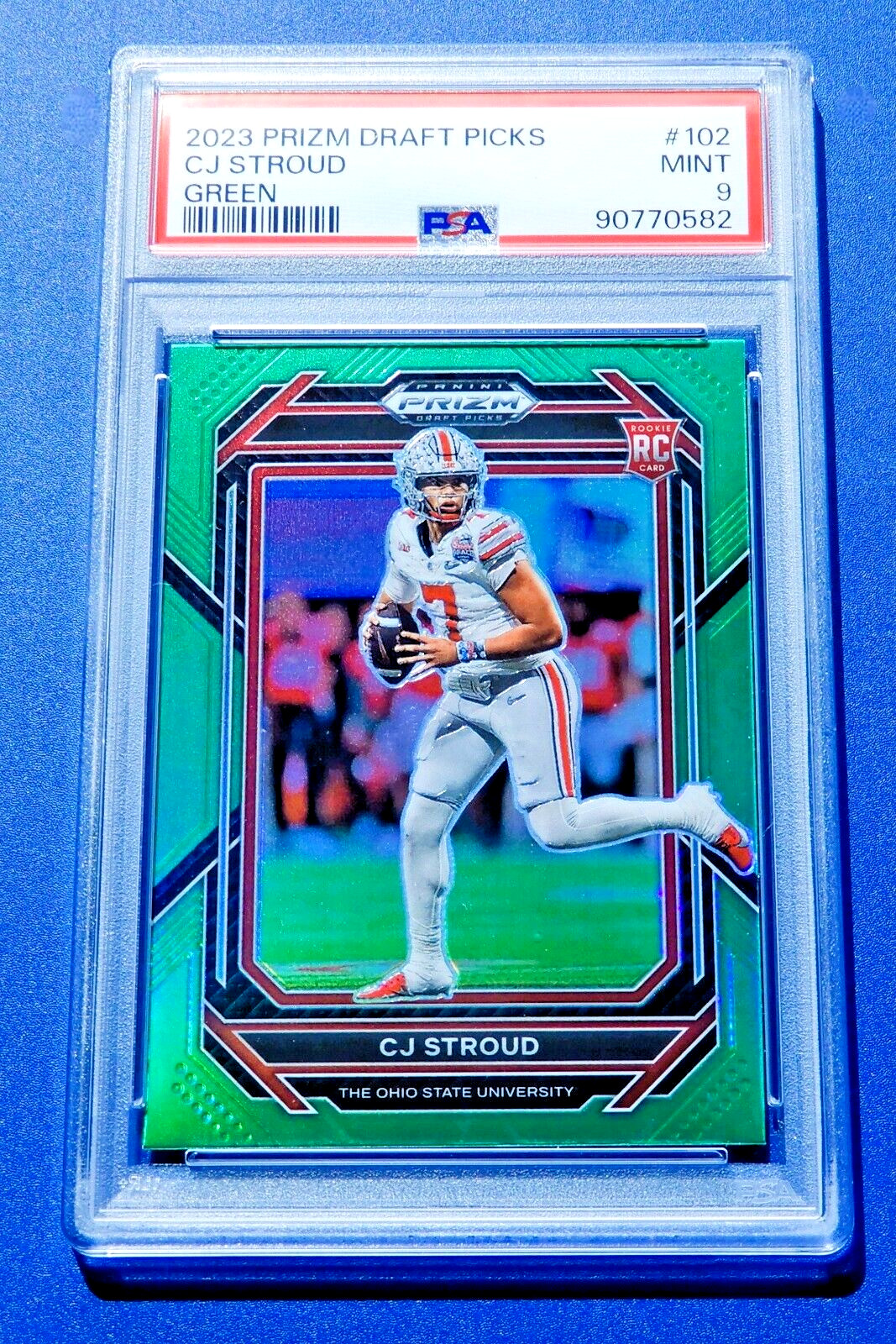 2023 Panini Prizm Draft Picks *  PSA-9  CJ Stroud * Green PRIZM  #102  🐮 Texans