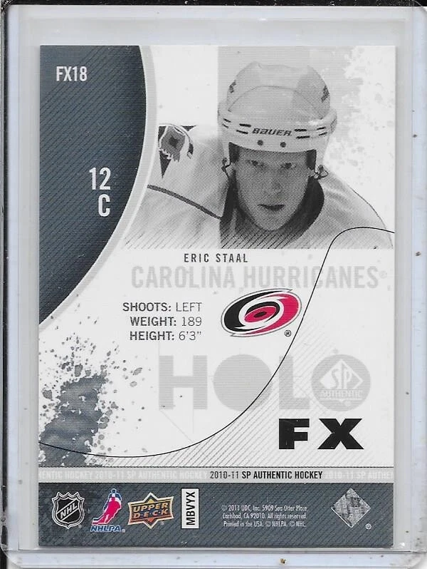 2010-11 SP Authentic Eric Staal Holoview FX # FX18 - Image 2 of 2