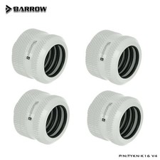 4 Pcs Barrow G1/4" Compression Fitting For 16mm OD Rigid Tube TYKN-K16 V4 White
