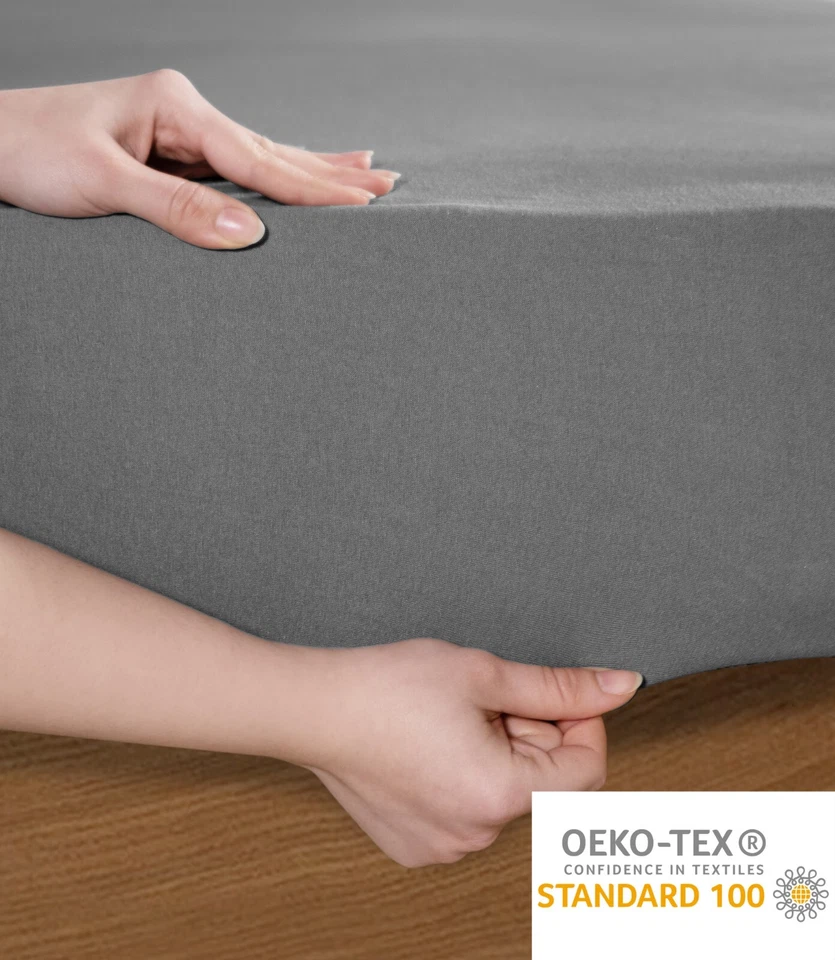 Sábana ajustable de punto elástico 100 % algodón turco sin pilling All Around Foto 3 de 4