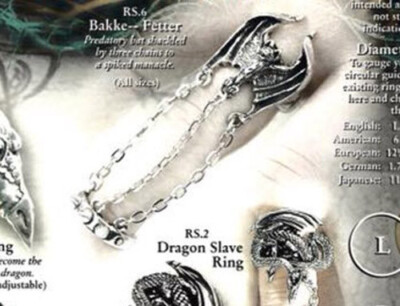 アクセサリー Alchemy Gothic RS6L BAKKE-FETTER Alchemy Gothic Bakke Fetter Slave Ring RS6 L W Y Goth Bat Vampire