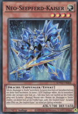 Yugioh Neo-Seepferd-Kaiser Super Rare Karte SDWD-DE004