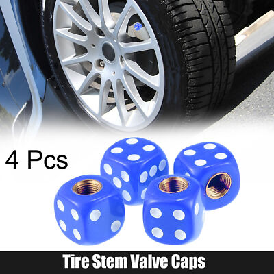 4pcs Car Tire Stem Valve Caps Car Tire Air Caps Cover Dustproof Plastic Blue