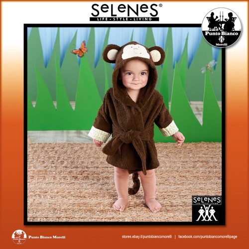 SELENES | ANIMALS Accappatoio spugna bambino animali bimbo o bimba - Picture 3 of 9