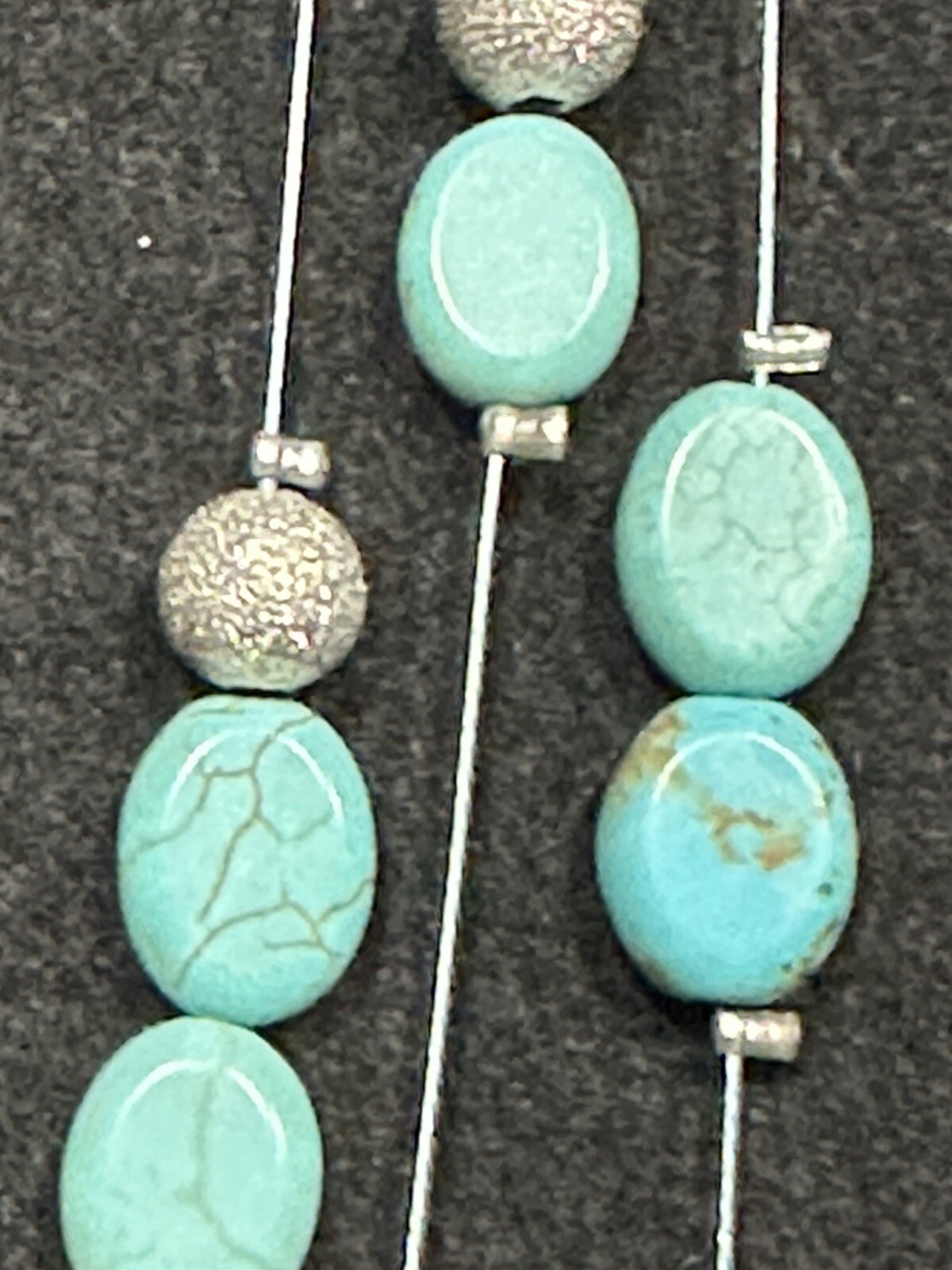 Silvertone Turquoise Blue Silver - Multi Strand W… - image 7