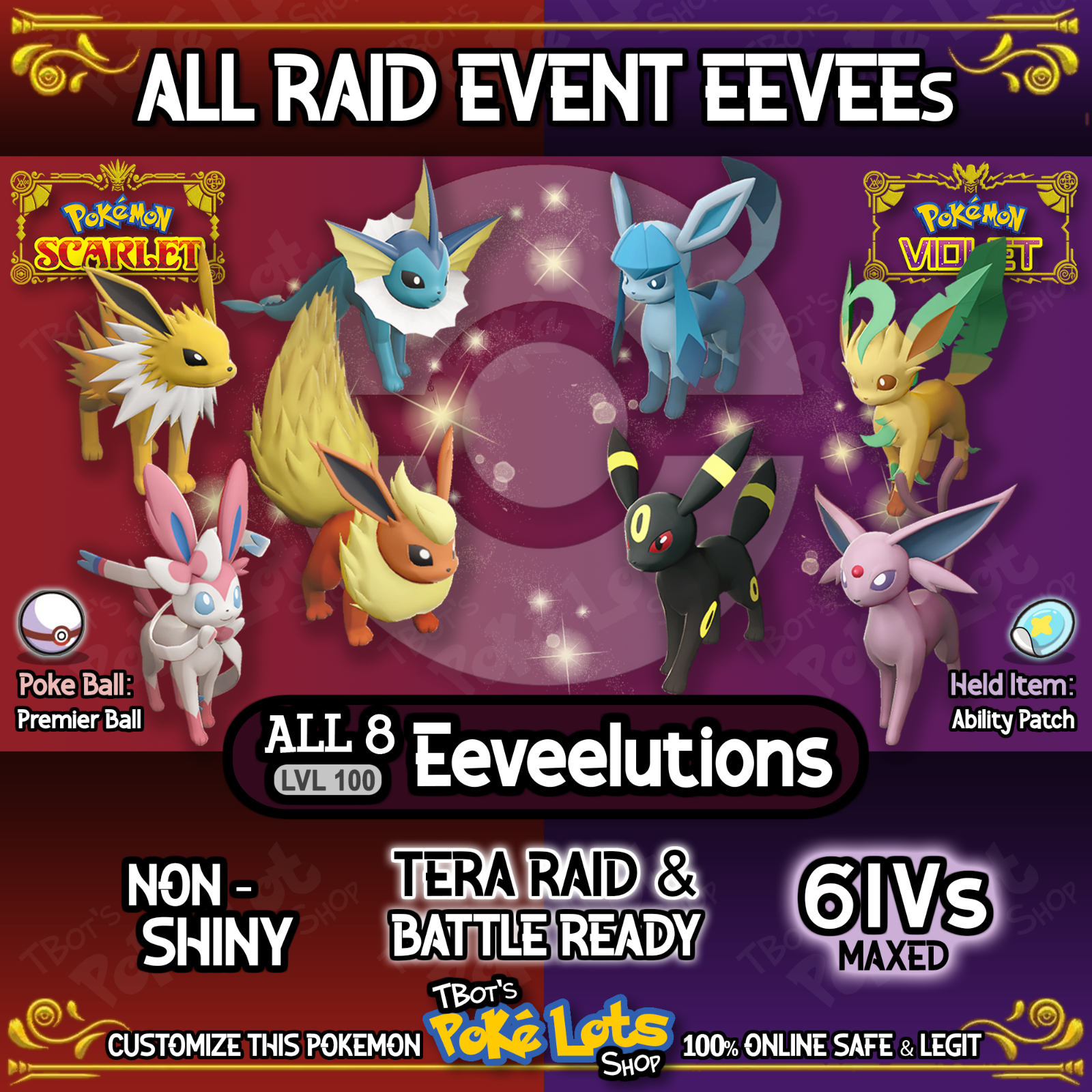 EEVEE SHINY 6IV + Any Item | Ready for competitive battle! | Pokemon  Scarlet & Violet | Fast Delivery