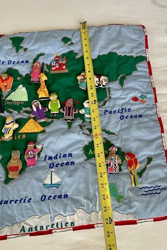Fabric International Map~Removable Embroidered Ethnic People Around the World - Picture 9 of 14