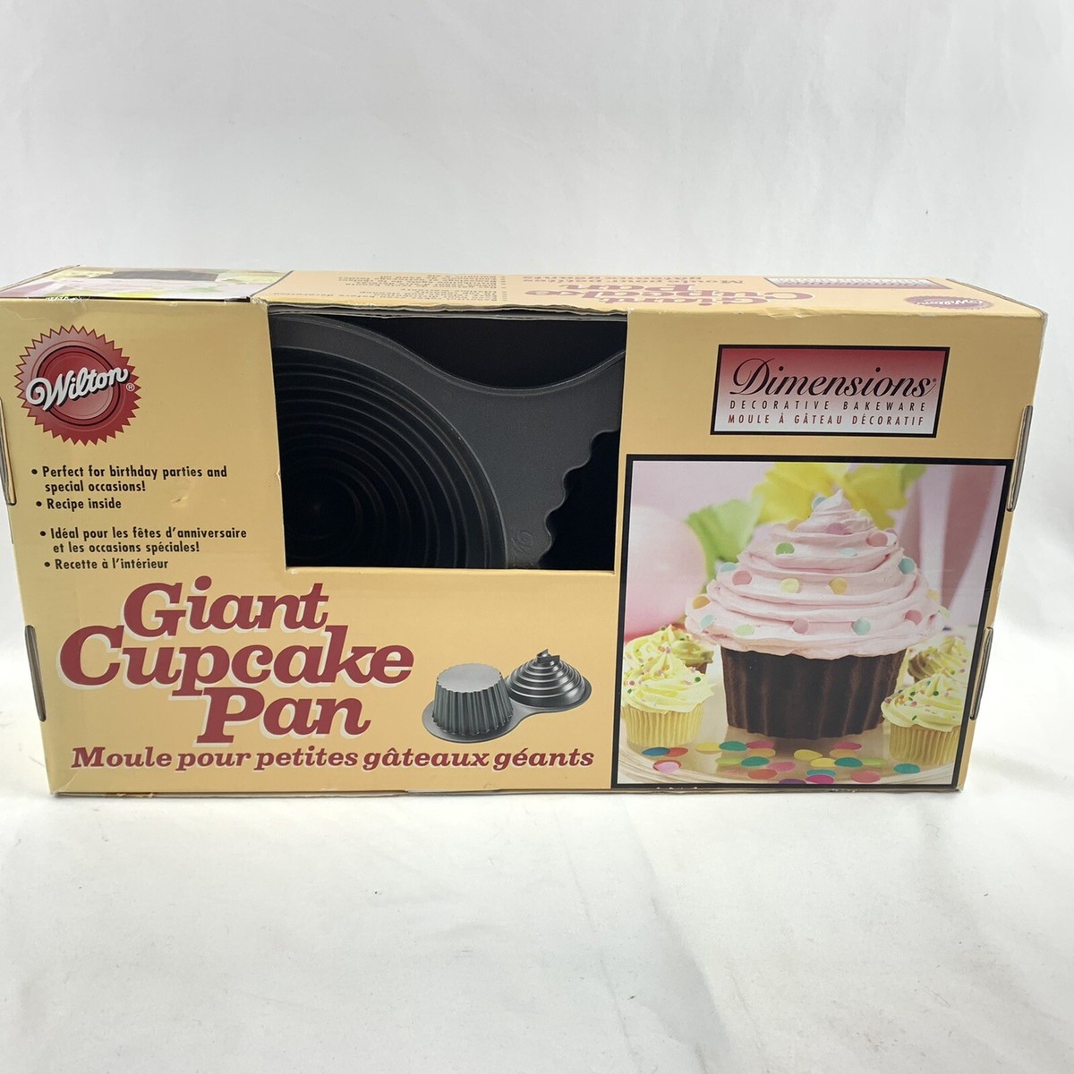 Wilton Giant 3D Cupcake Pan Non Stick Mold Big Jumbo Cake Baking Pan Nib