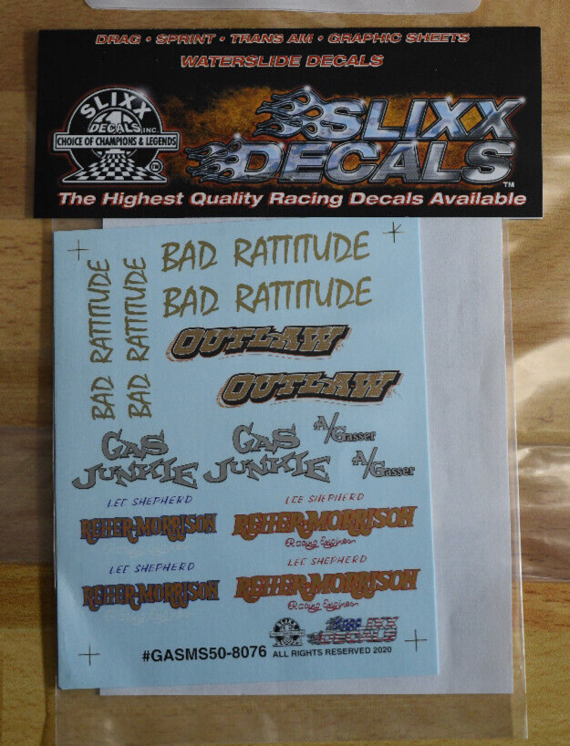 Slixx Decals GASSER & RAT ROD MINI SERIES Racing Team Drag model Car