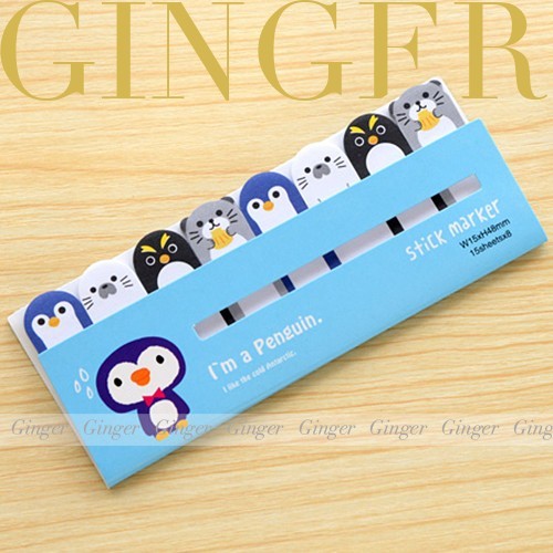 Penguin Funny 120 Pages Sticker Post Bookmark Marker Memo Tab Sticky Notes
