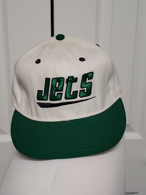 Vintage NY Jets Double Logo Team Nfl Fitted Hat Size 7 1/8