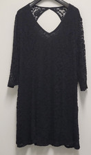 Maurices Womens Size 3 Plus Lace Dress Floral Lined Bohemian Black NWT