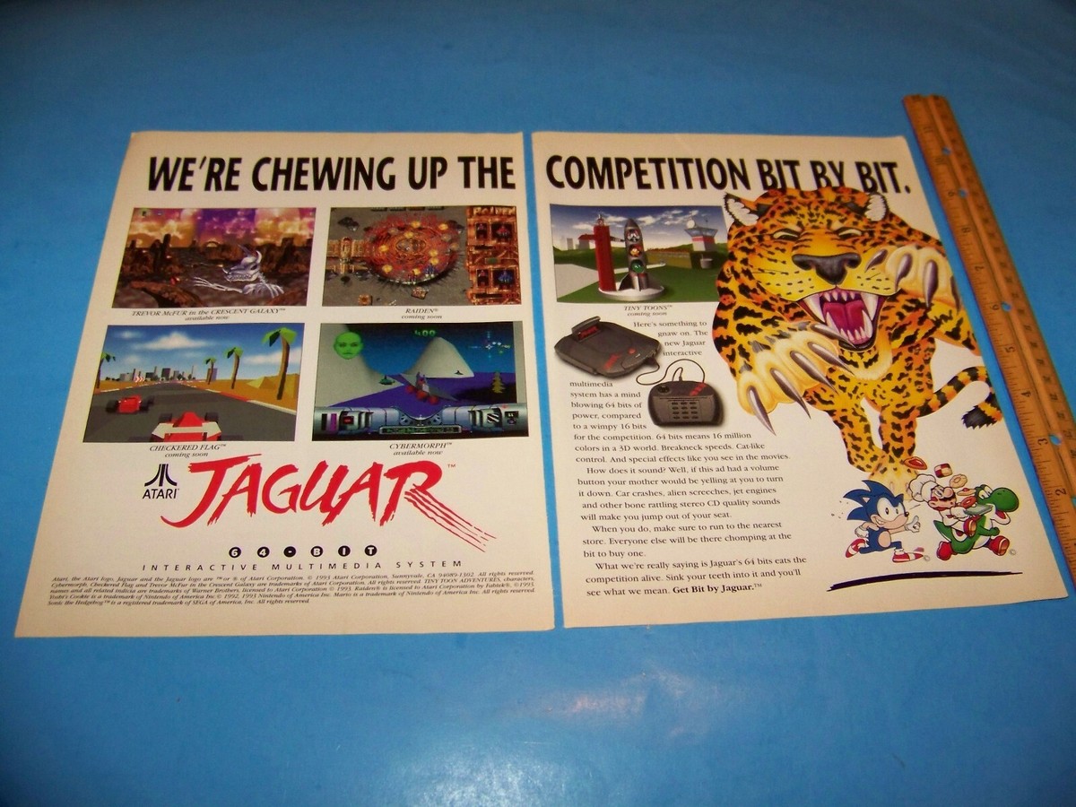 Video Game Ad Vintage 1993 Atari JAGUAR 64 Bit Interactive
