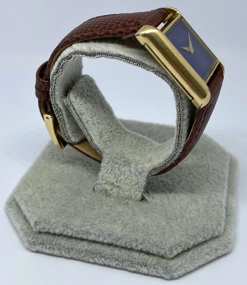 正品 Must de Cartier 坦克镀金银色镀金 Lapis 蓝色表盘手册 — 第 4/4 张图片