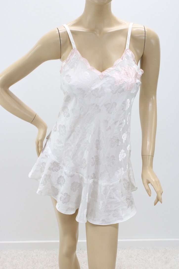 Vintage Victorias Secret Satin Nightie Nightgown Whit… Gem