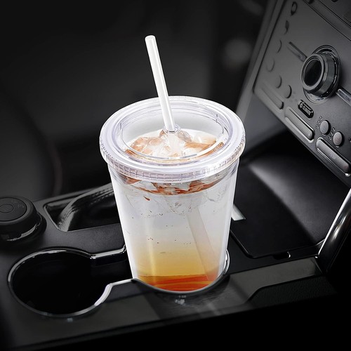 Versatile 32 oz Insulated Clear Tumbler with Straw - Ideal for Hot & Cold Drinks - Picture 5 of 10
