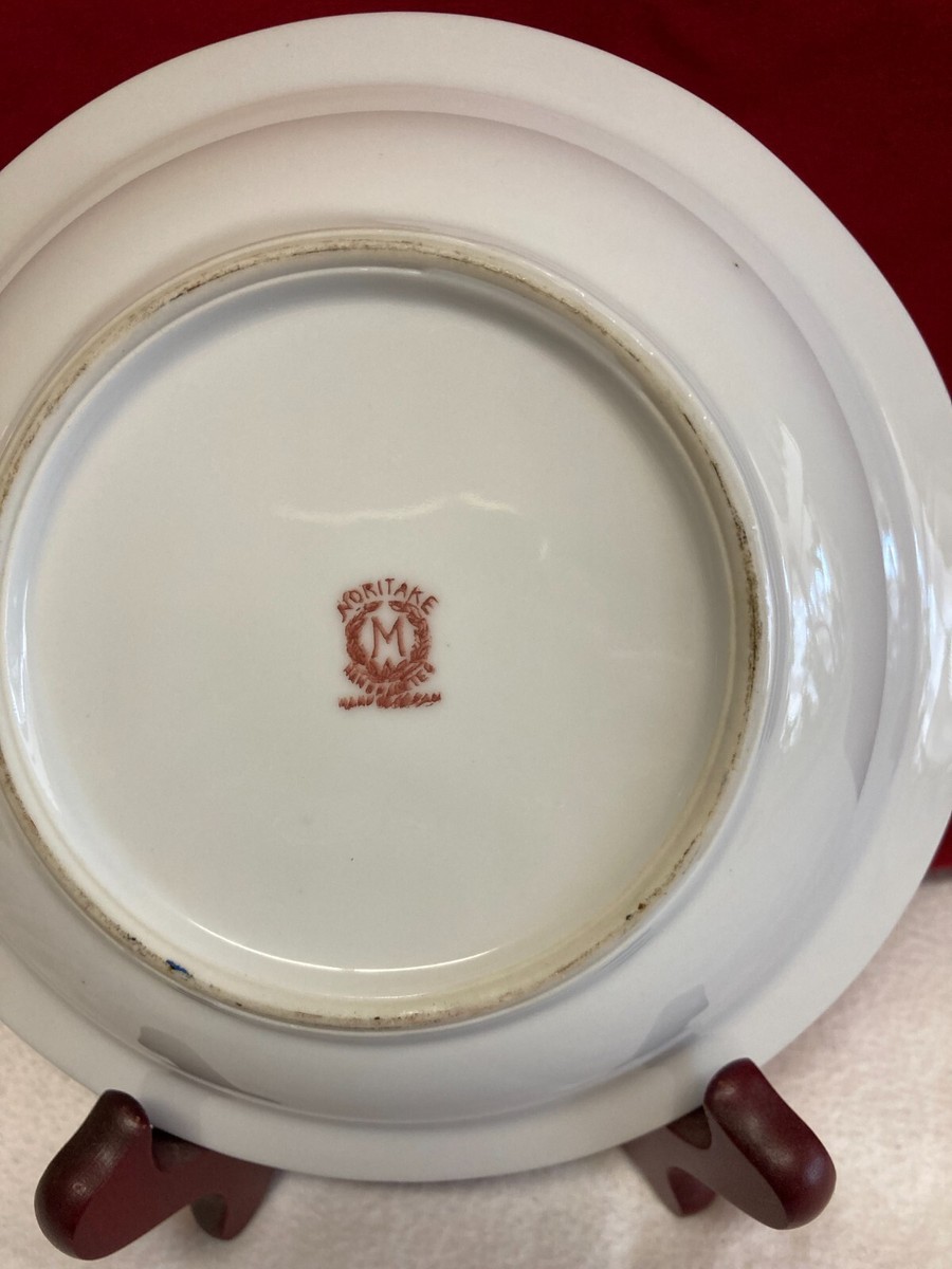 □水辺の風景□１９１１年頃・米国輸出□陶板画□２６×２０◇ノリタケ◇ Noritake Hand-Painted Vintage Rare Dish Made in Japan