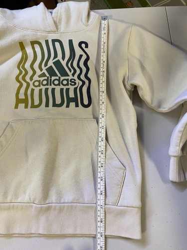 Adidas Oatmeal Colored Pullover Hoodie Hooded Sweatshirt Youth Size 8 - Picture 5 of 7