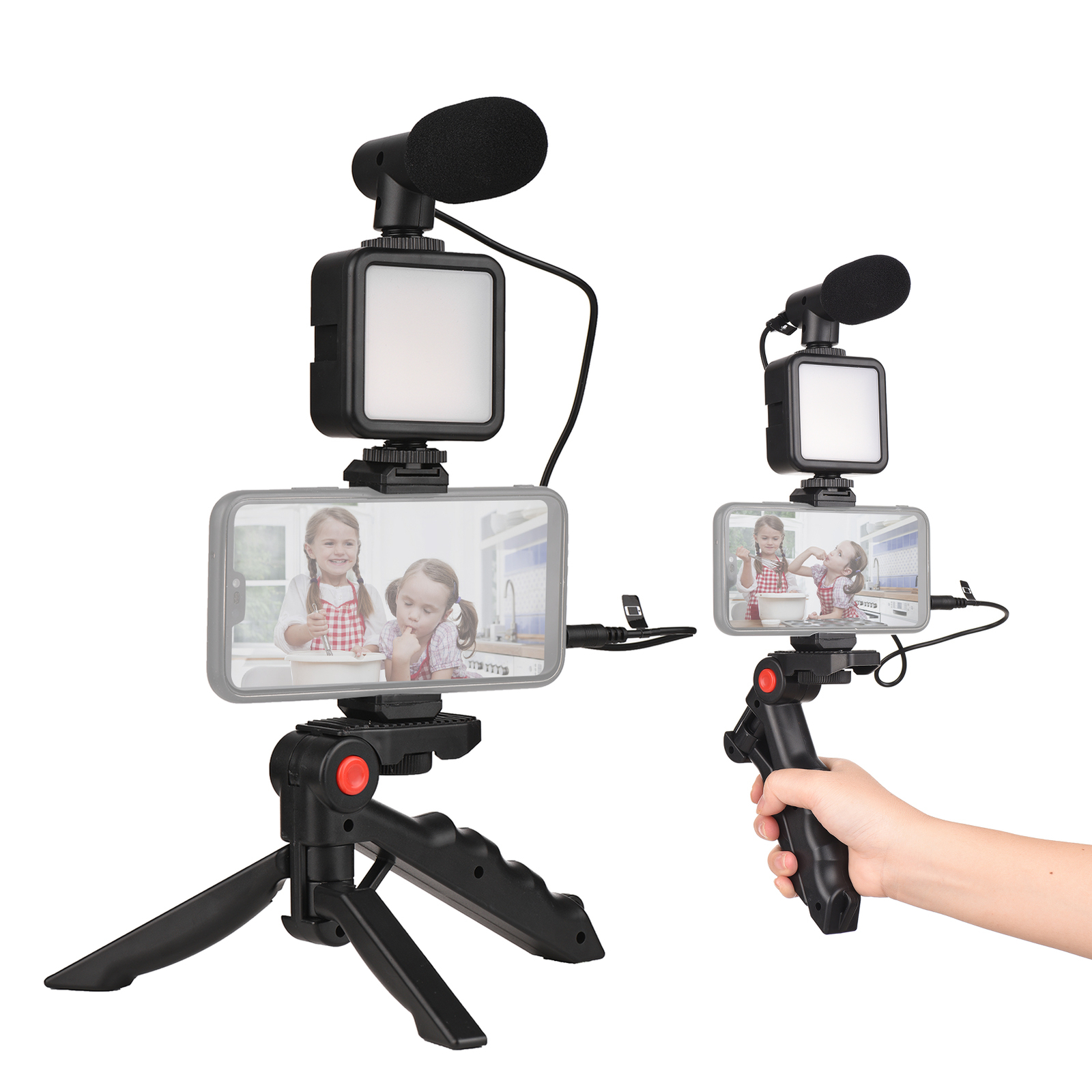 Smartphone Vlog Kit   Video  + Cardioid Microphone + Extendable I5Q4-image
