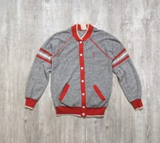 Vtg 70s Terry Cloth Snap Button Varsity Jacket Juniors MEDIUM