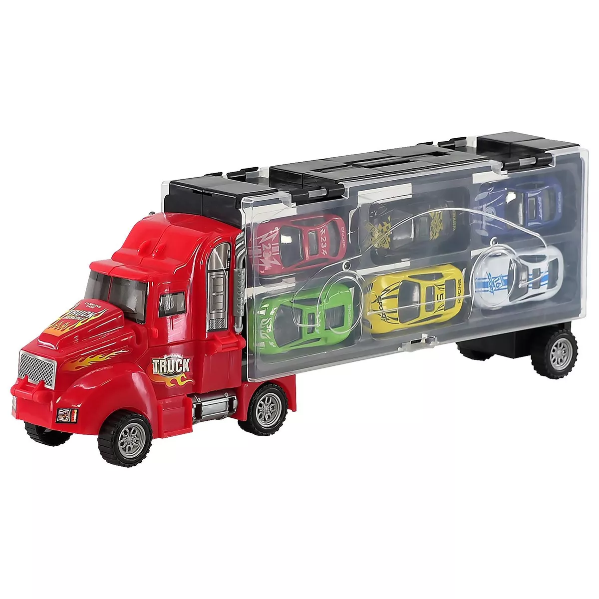 sethland Trucks Toys for Boys, Carrier Truck Cars with 6 Small