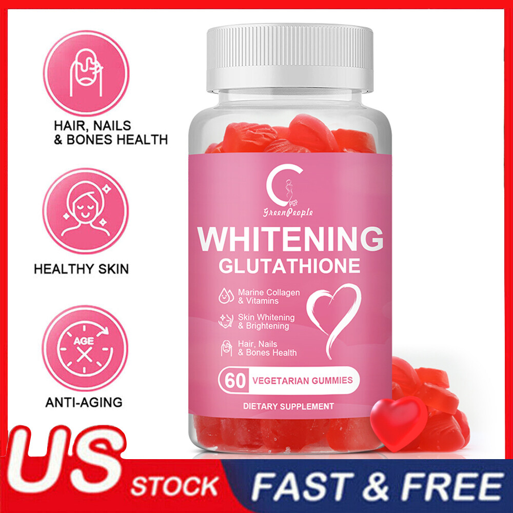 Glutathione Whitening Gummies Anti-Aging Skin Brightening 500MG With Collagen US