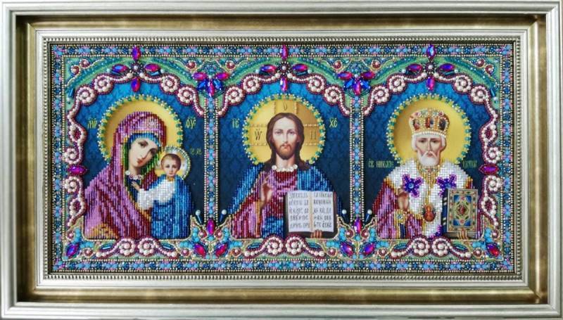 Kit Triple Icon Hand Embroidery Needlework Kit